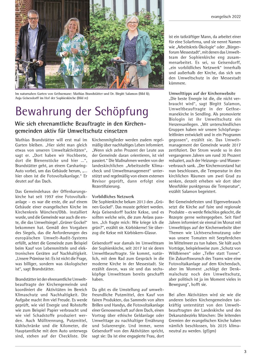 Artikel aus der Mitgliederzeitung der Evangelisch-Lutherischen Kirche in der Region München